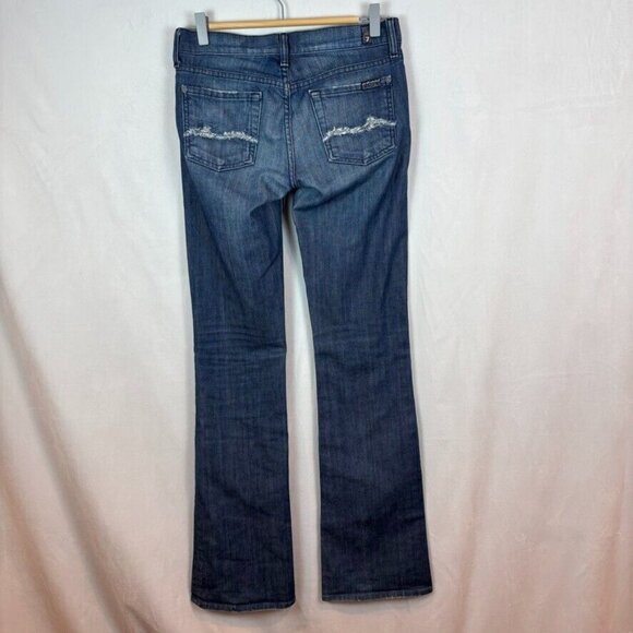 7 for all Mankind Women's Lowrise bootcut rhinestone pocket jeans size 26 Y2K - Picture 4 of 16